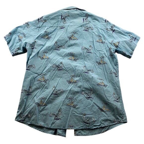 Ditch Plains Mens Hawaiian Shirt Size XL Short Sleeve Relaxed Casual Summer - Picture 2 of 9
